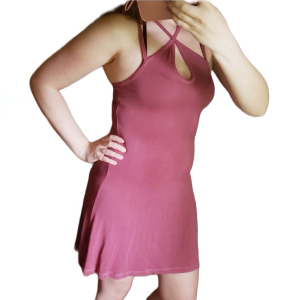 American eagle AE dusty rose pink strappy mini dress size XS